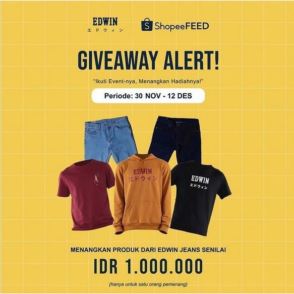 [Shopee Feed] 12.12 Brand Giveaway Edwin Jeans