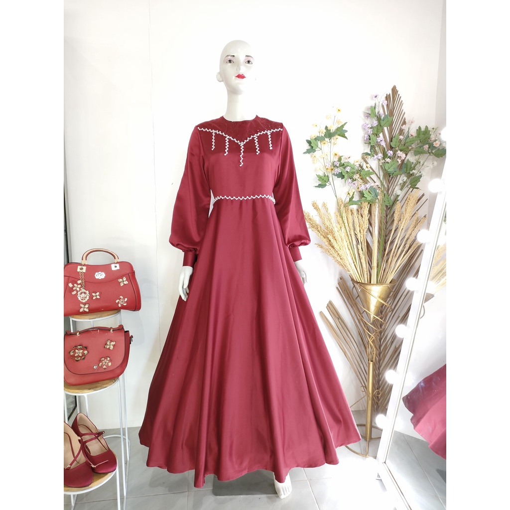 IVANA GAUN payet brokat kekinian / baju pesta / prewedding / wisuda / gamis kondangan / couple / tersedia ukuran kecil hingga jumbo