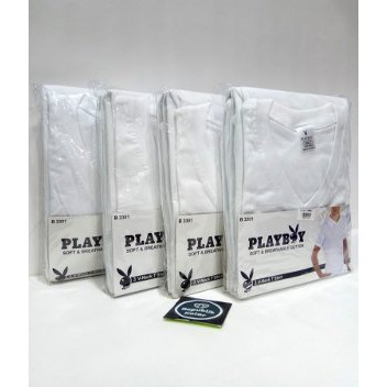 Kaos Oblong Pria PLAYBOY V NECK PB 3301 3 Original