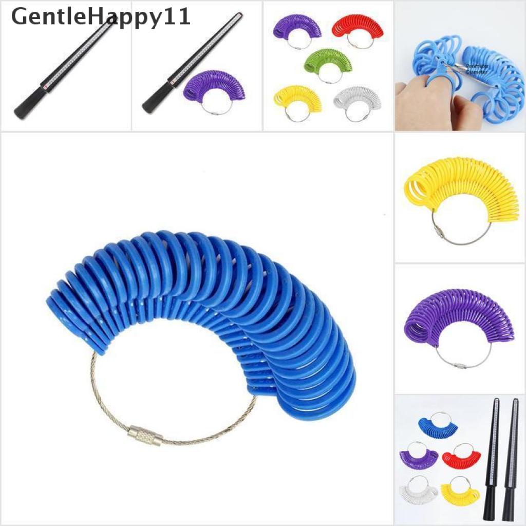 Gentlehappy Pencari Ukuran Cincin Plastik Mandrel Stick Finger Gauge Kit DIY Membuat Perhiasan Cincin