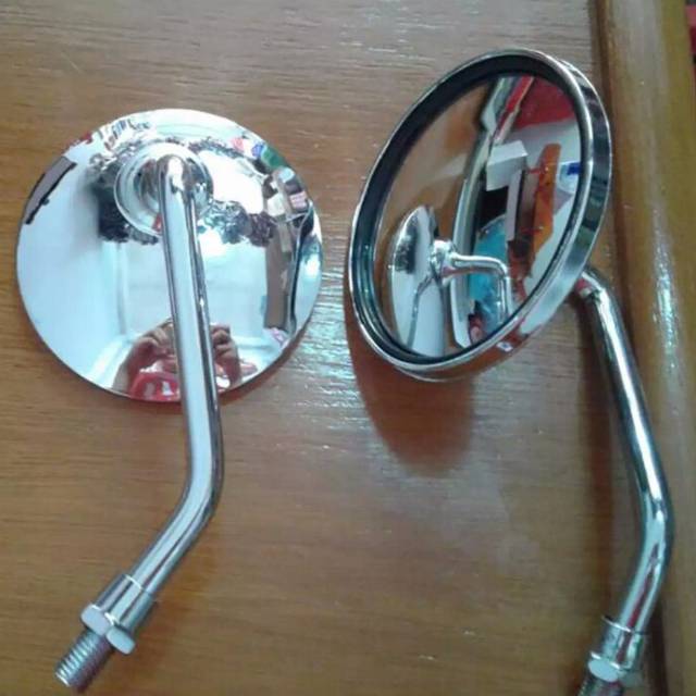 Spion Retro Mini Bulat drat 14, spion retro klasik cocok untuk semua motor honda