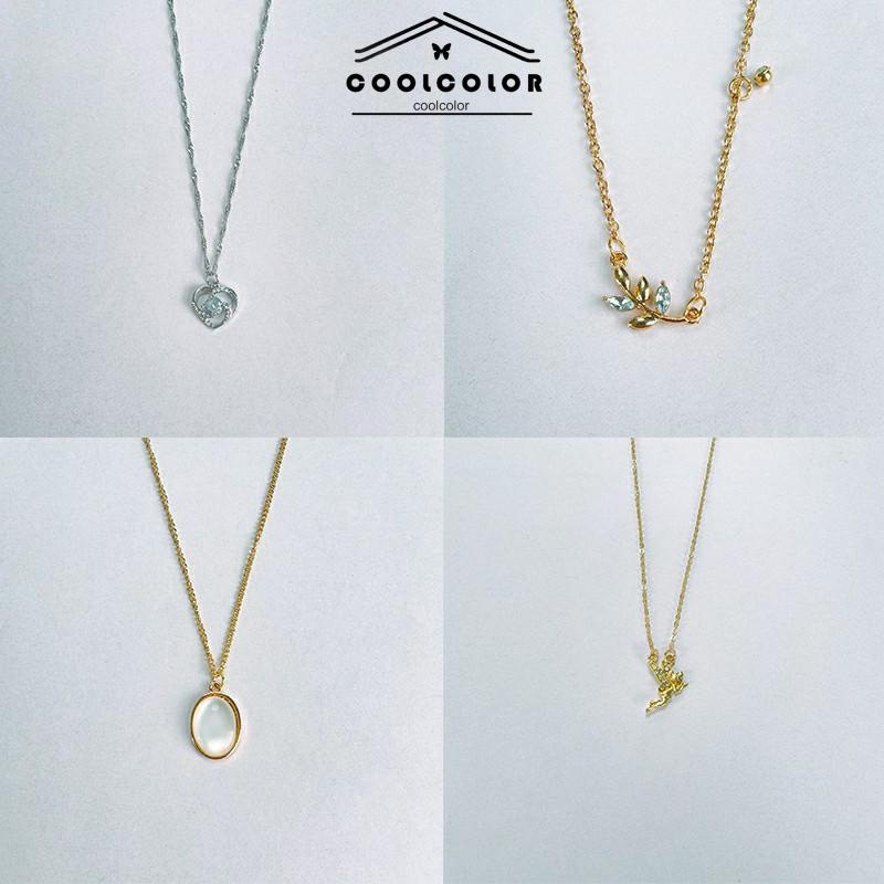 CODGeometris Flash Kalung Berlian Hao Batu EKG Tetesan Air Kupu-kupu Daun Kunci Cinta Kupu-kupu- cl