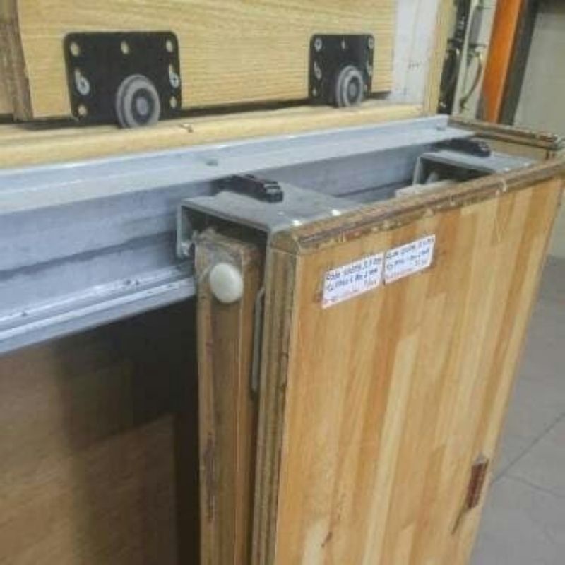 rel sliding H-tech roda sliding gantung 2 pintu