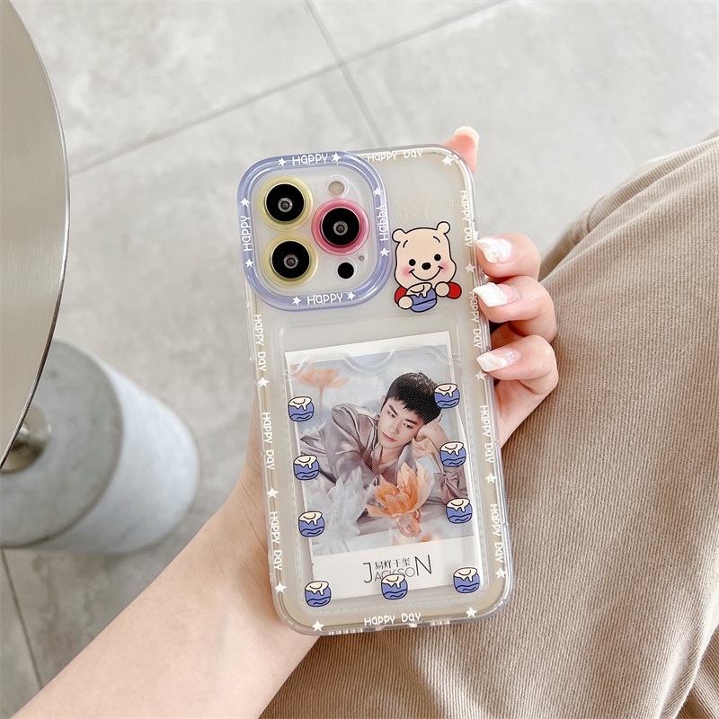 Soft Case Pelindung Lensa Transparan Desain Winnie the Pooh Untuk iPhone 12 13 Pro MAX 11 X XR XS MAX 7 8 Plus