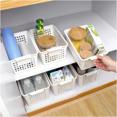 Keranjang Plastik Penyimpanan Serbaguna / Desktop Storage Box / box penyimpanan