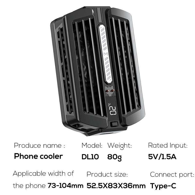 MEMO DL10 Fan Cooler Phone Cooler with Rechargeable Battery Pendingin HP Gaming RGB /Funcooler / Mobile Radiator / Coolingfan Gaming /Cooler Hp RGB LIGHT