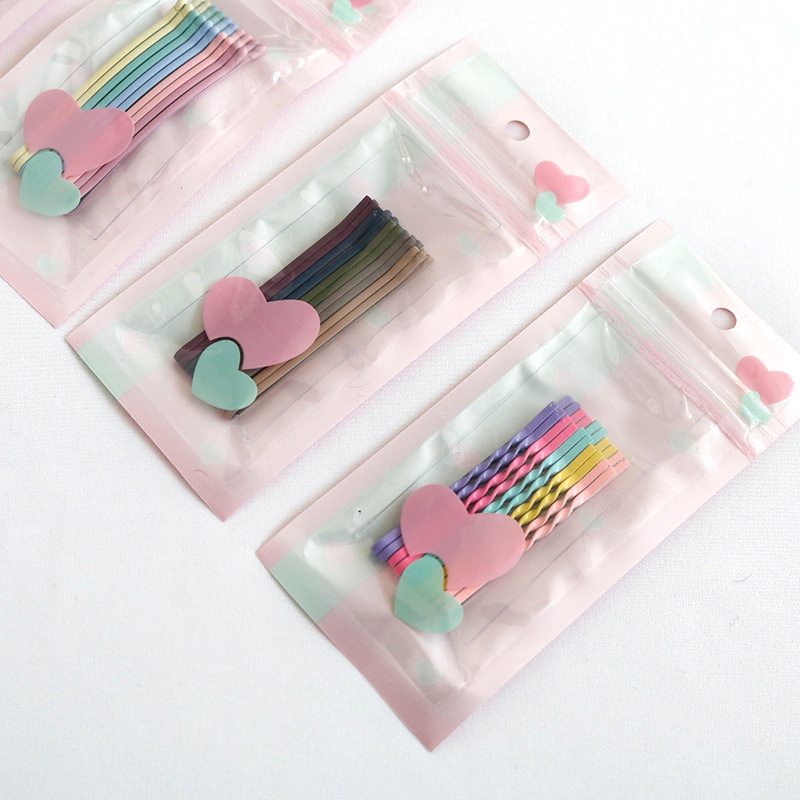 10pcs / set Jepit Rambut Model Simple Warna-Warni Macaron Gaya Korea Untuk Hiasan Kepala