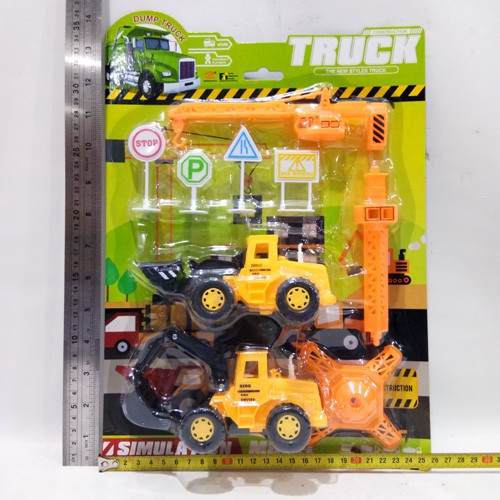 Mainan Friction Truck Set Mobil Truk Konstruksi 2pcs -F3302 / f3302tab