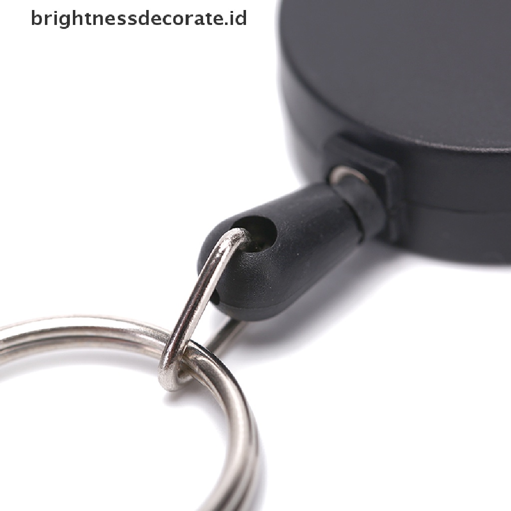 [birth] Black Retractable Key Chain Reel Steel Cord Recoil Belt Key Ring Badge Holder [ID]