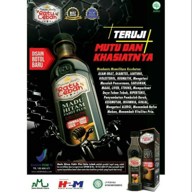 

Madu Hitam Pahit RATU LEBAH Plus Propolis