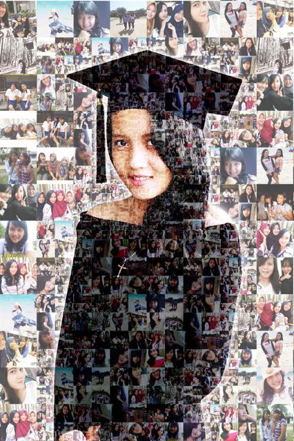 Kado Unik Hadiah Anniversary Ultah Wisuda Desain Mozaik Foto Lengkap Dgn Cetak Dan Bingkai Murah