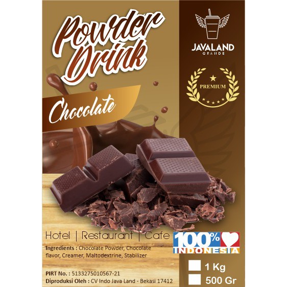 Javaland Bubuk Minuman Rasa Chocolate / Coklat 1Kg - Premium Plain | Bubble Powder Drink Boba