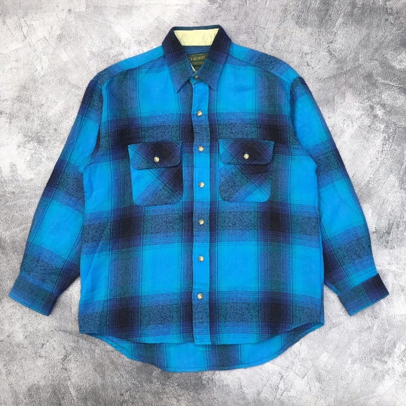 Kemeja Flannel motif veterano vintage