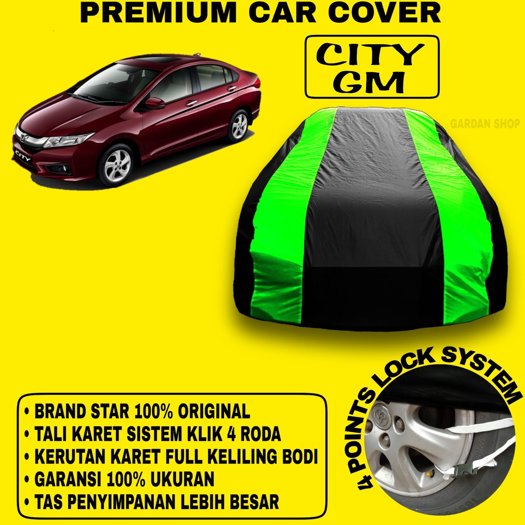 Body Cover CITY GM Sarung Strip HIJAU Penutup Pelindung Bodi Mobil City Gm PREMIUM