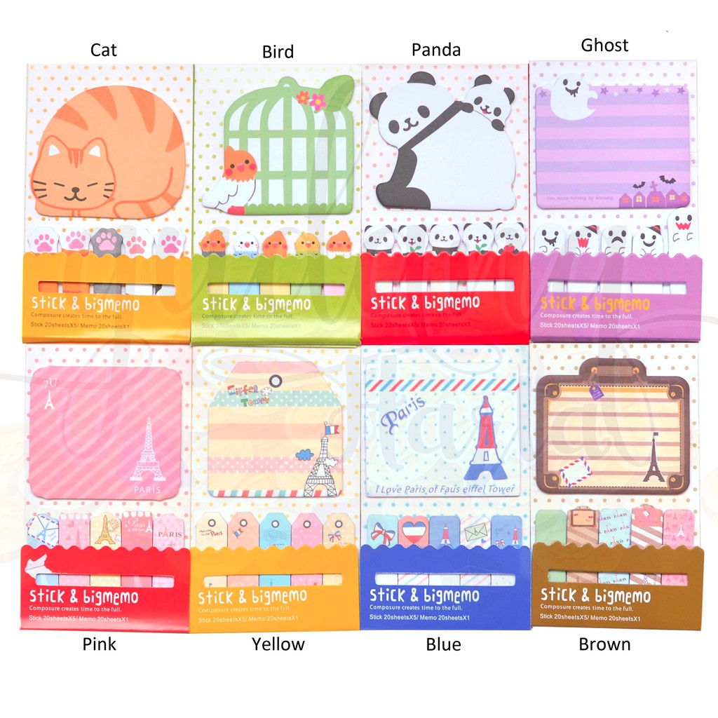 

Sticky Notes Lucu Panda Bird Paris Cat Kucing Ghost Lucu Memo GH 301229