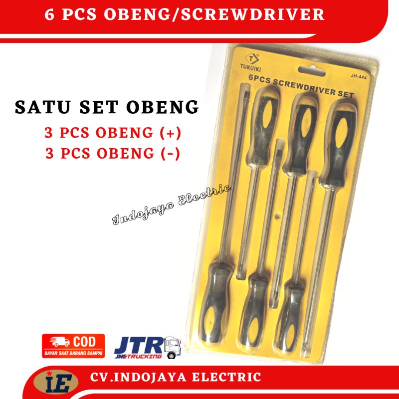 Obeng Plus Min Satu Set Obeng 3 Obeng ples (+) dan 3 Obeng (-) Satu set screwdriver