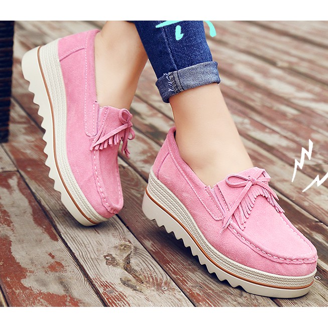 sepatu wanita import platform soft pink tipe 1130