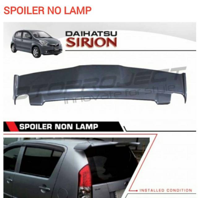 Spoier Daihatsu sirion 2012-2016 plus lampu