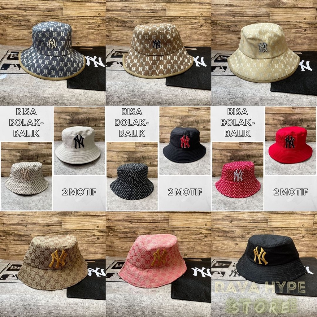 Topi Bucket MLB NY Cap Bucket Hat / Topi Pria Wanita