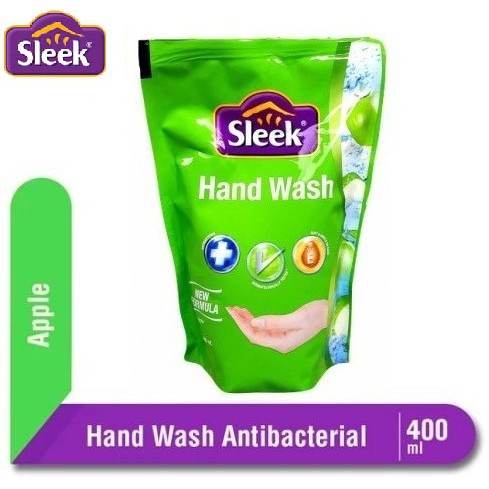 SLEEK HAND WASH Antibacterial 400ml Refill Sabun Cuci Tangan Pouch Anti Bakteri + Vitamin E EXP 2025