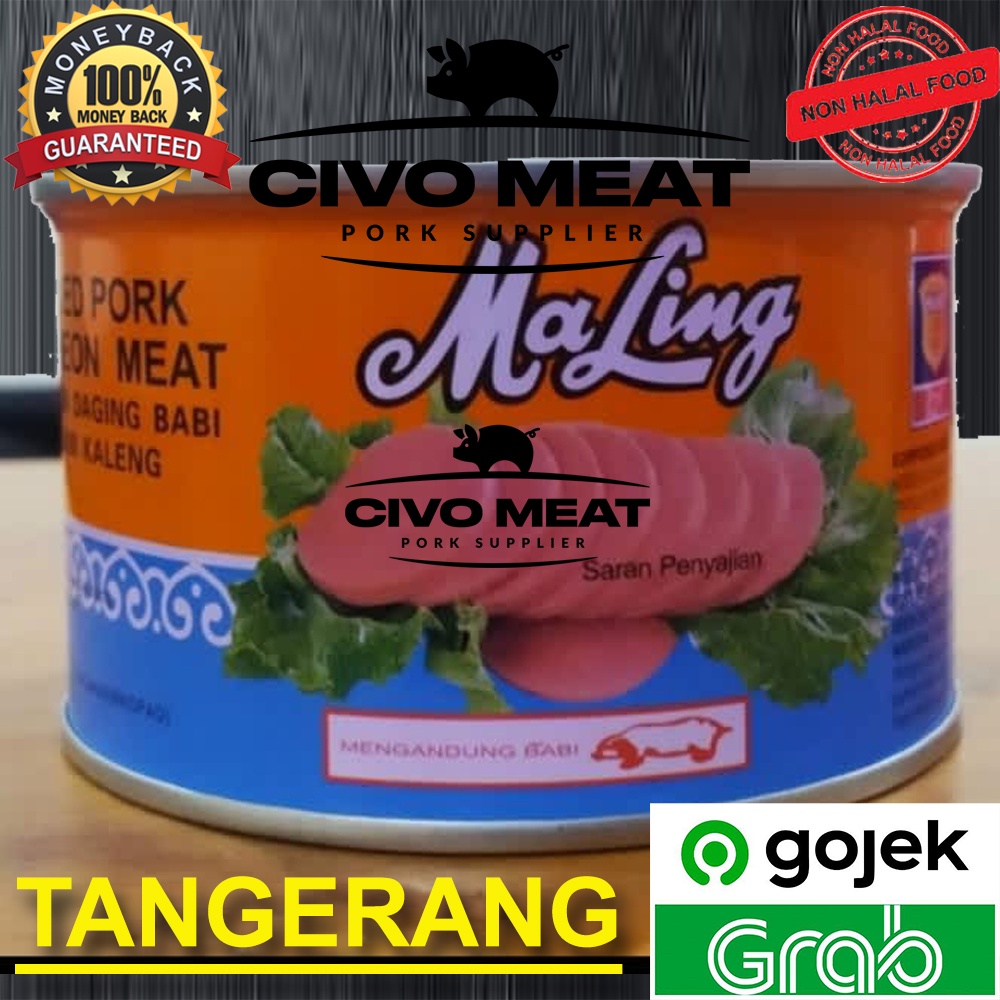 Maling Canned Luncheon Pork tts 397gr Daging Babi Ma Ling Kaleng Besar