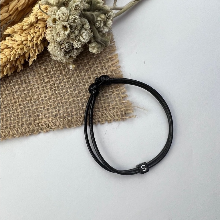 [GROSIR TERMURAH!] GELANG INISIAL HURUF DADU TALI SATIN / KOREA DAN GELANG POLOS-GELANG S