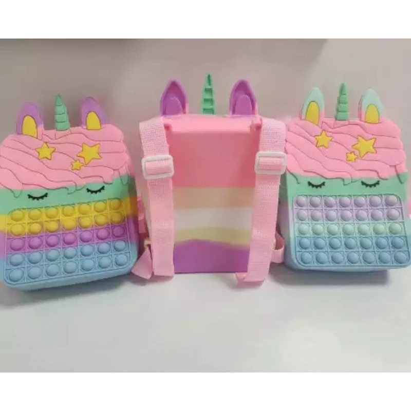 Tas Ransel Pop it bisa nyala  size mini tidak masuk Buku