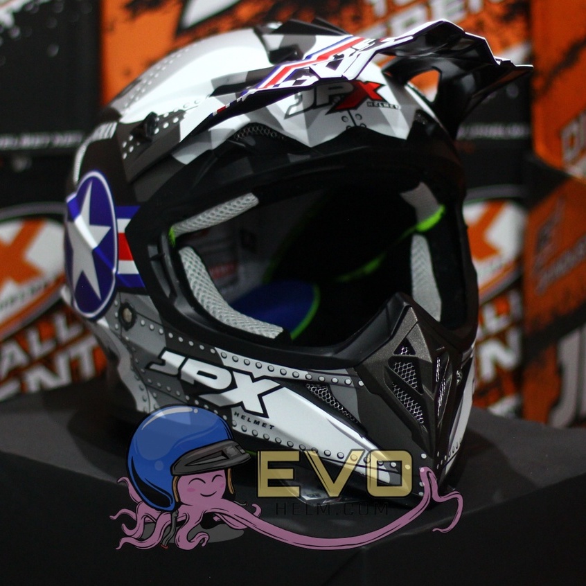 HELM JPX CROSS_FOX1 SERI X30 - BLACK DOFF + GOOGLE SNAIL (ONGKIR 2 KG) HELM JPX TERBARU