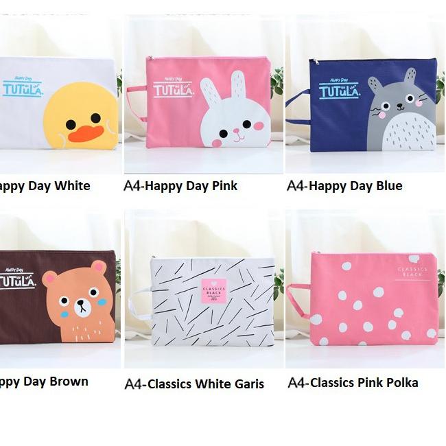

trxa1A9m--Tas Creative Fun Print Portable A4 File Storage Pouch Bag / Tempat Buku Alat Tulis