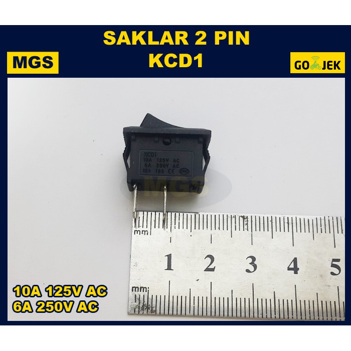 10Pcs SWITCH SAKLAR 2 PIN KCD1 6A 250V