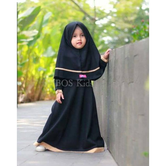 [ Murah ] GFK Bos Kids Gamis anak perempuan katun madinah by BosKids ✅