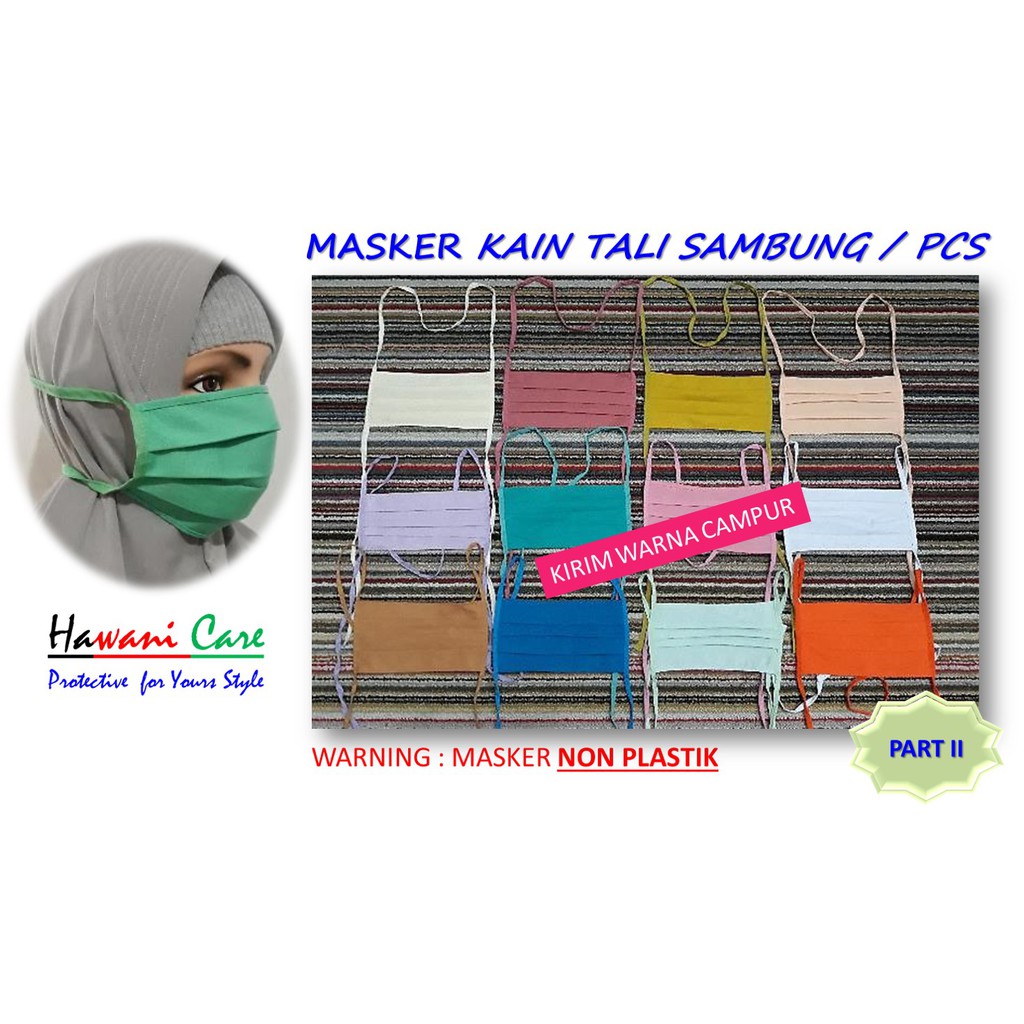 MASKER KAIN &quot;WARNA CAMPUR/PCS&quot; MURAAHH &gt;&gt;  KUALITAS T.O.P