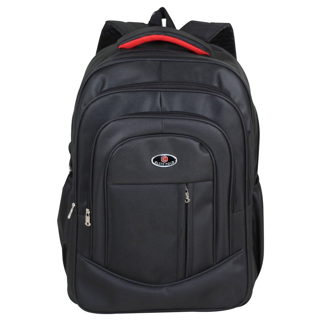 Tas Ransel Polo Pria Bahan Tebal Awet Premium Tas Punggung Pria Elite Polo Resleting Depan Warna Hitam Backpack SMP SMA Kuliah Kerja Tas Dinas Laptop In Bagus Awet