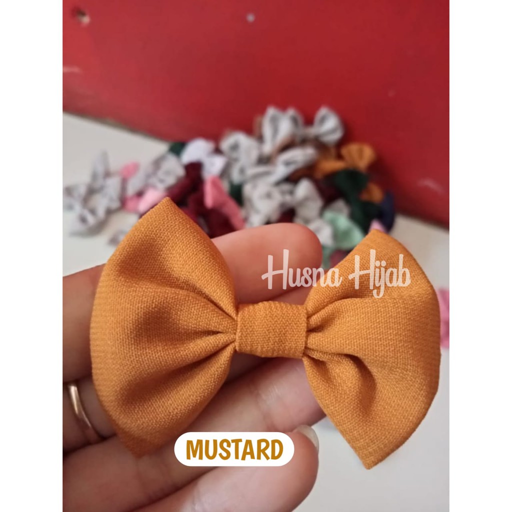 [HUSNA HIJAB] SOUVENIR Bros Pita Kecil Ecer Bahan Wolfis / Bros Pita-Mustard