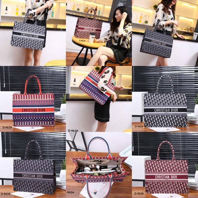 Christian Dior Tote Canvas Oblique D-963