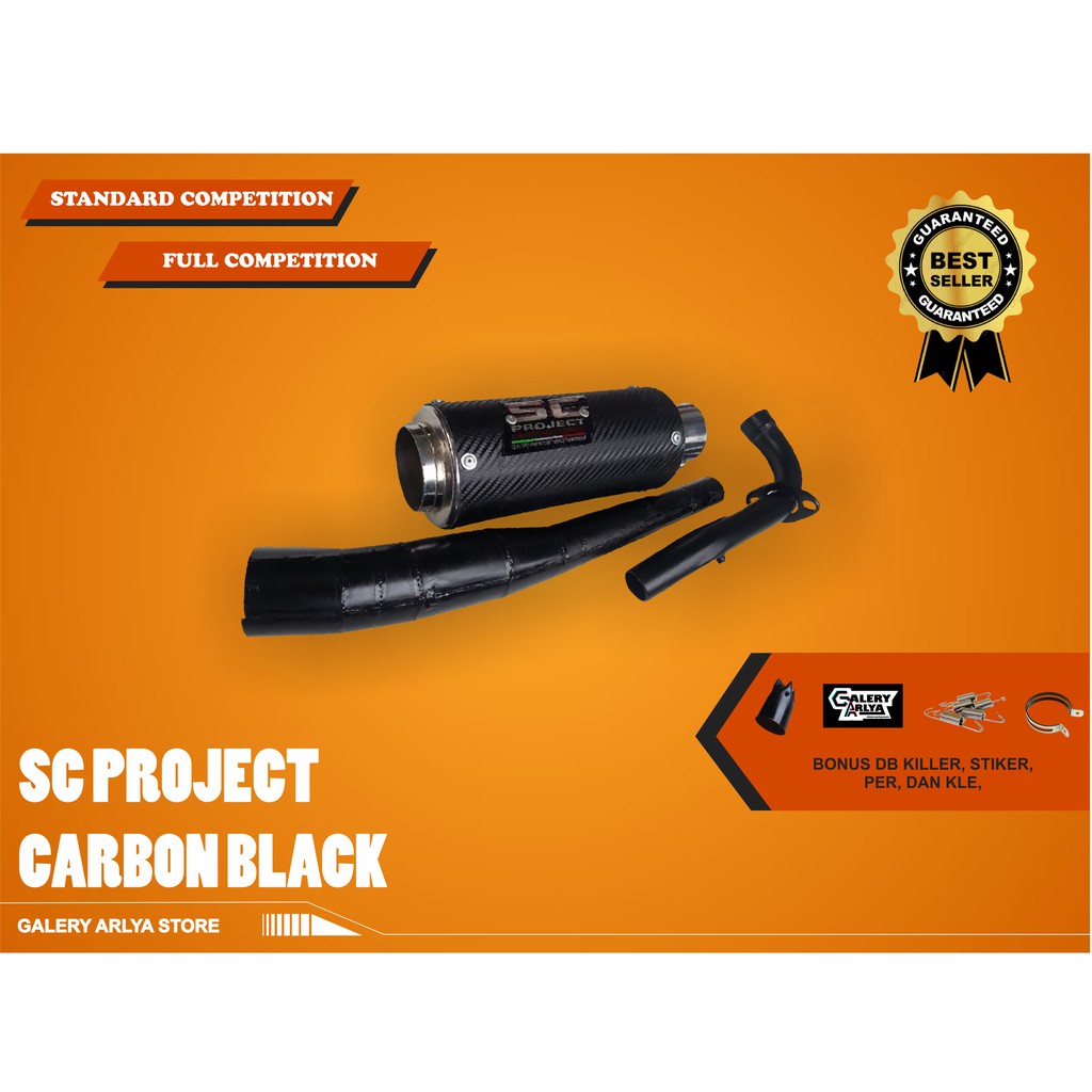 Knalpot racing shogun 110-shogun 125-smash SC Project Carbon Black