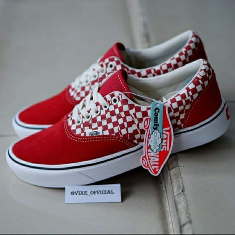 Vans Comfycush Era Tear Check Racing Red