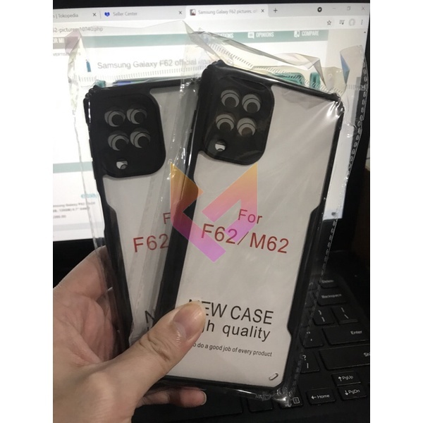 Case Samsung F62 / M62 Spigen Fusion TPU Premium Casing Soft Case Bening Bahan Akrilik Premium