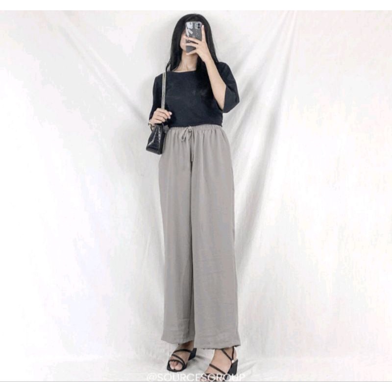 CELANA HIGH WEIST KULOT CRINKLE PREMIUM-DARK GREY