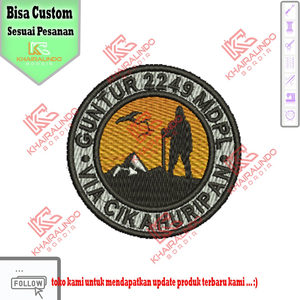 badge gunung guntur / pecinta alam patch bordir