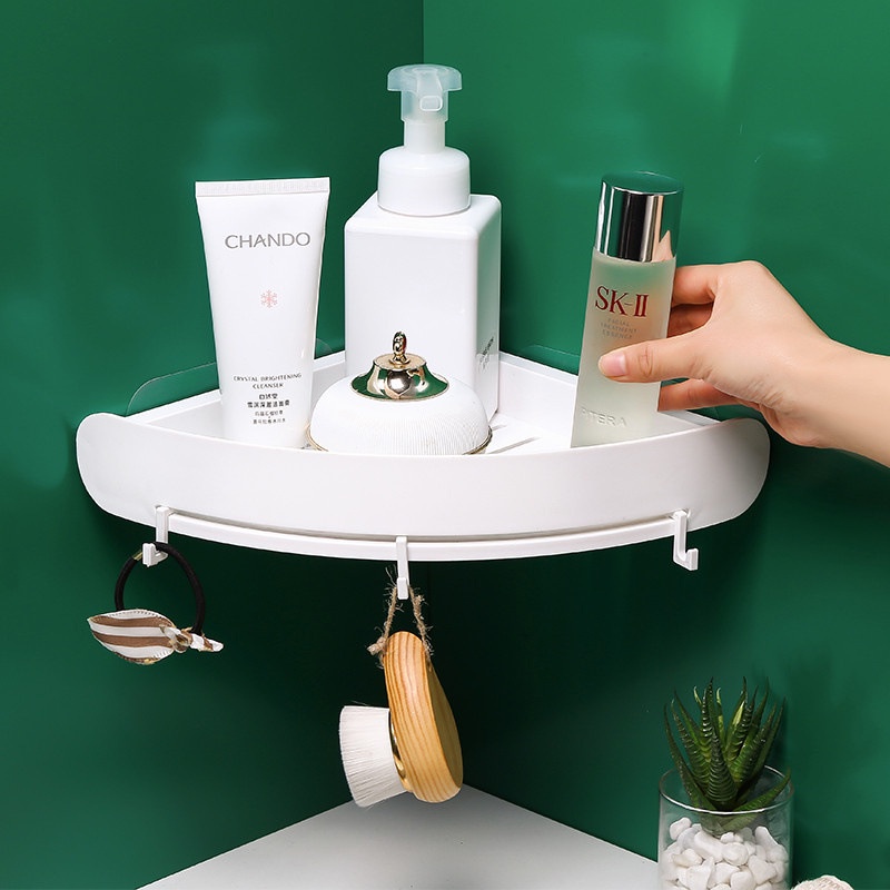 Rak Sudut Kamar Mandi Tempel Dinding Gantung Plastik