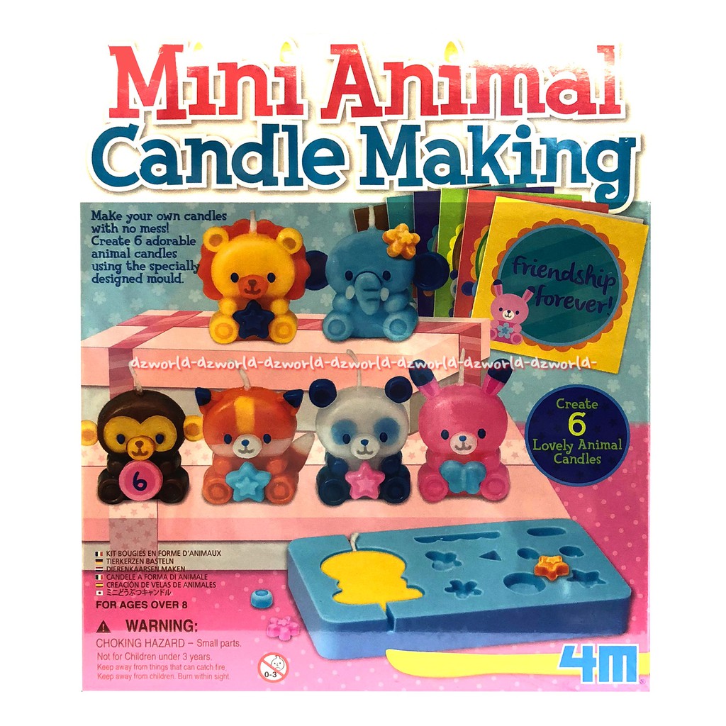 4M Mini Animal Candle Making Mainan Lilin Dengan Cetakan Binatang