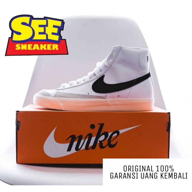 Nike Blazer Mid Black White Original Resmi