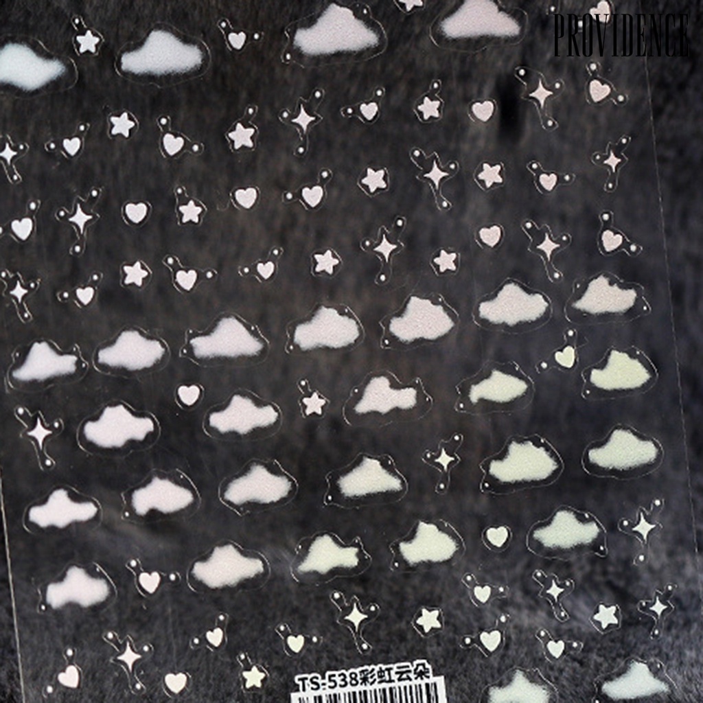 Providence Cloud Pattern Nail Sticker Ultra Thin Colorful Engraved Nail Art Stickers Cloud Back Glue Decals for Manicure