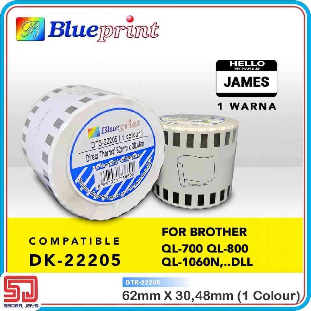 

Continuous Sticker Brother 22205 Blueprint 62mm Roll Label Barcode