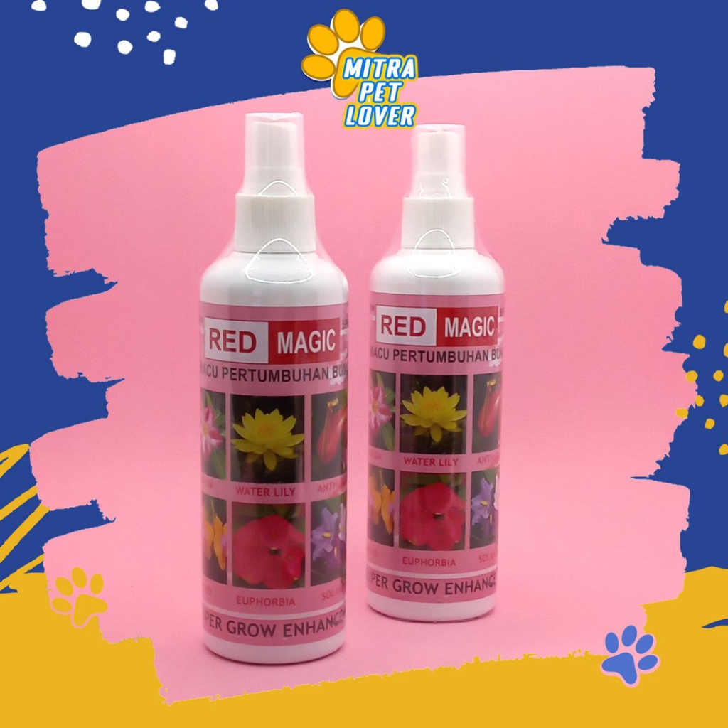 PEMACU PERTUMBUHAN TANAMAN - RED MAGIC SPRAY 200 ML - BUNGA TUMBUH CEPAT , SEMPROTAN NUTRISI PUPUK TUMBUHAN - MURAH GARANSI KUALITAS ASLI ORIGINAL - PET ANIMAL HEALTHCARE TAMASINDO OBAT KESEHATAN &amp; VITAMIN TERNAK HEWAN BINATANG PELIHARAAN MITRAPETLOVER