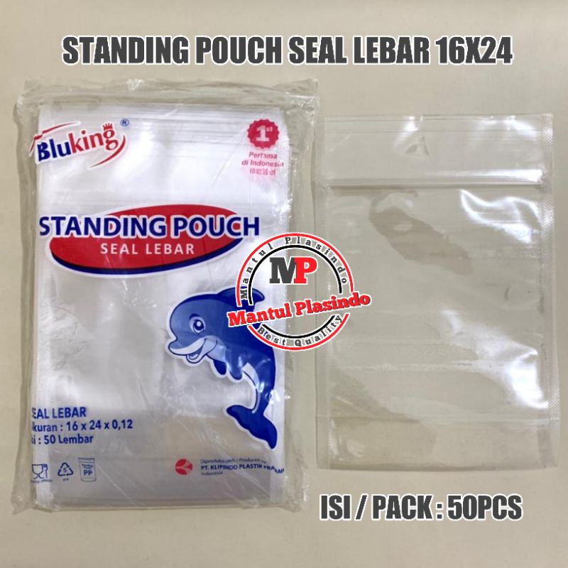 @50pcs standing pouch seal lebar / plastik snack klip berdiri - 16x24