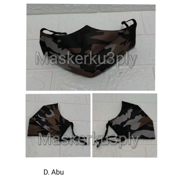 MASKER 3D 3PLY KAIN KATUN KUALITAS PREMIUM + STOPPER