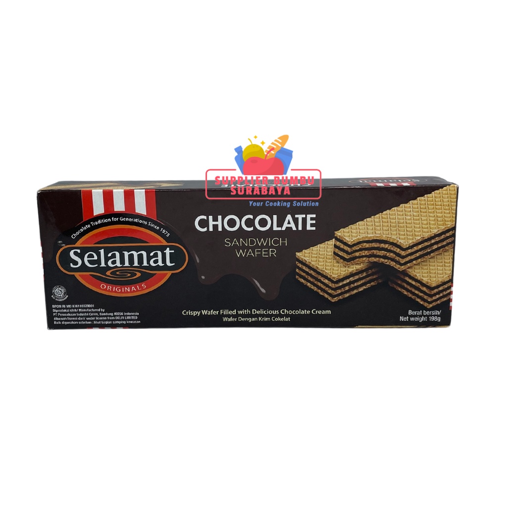 Selamat Wafer Coklat Chocolate Sandwich Black Vanilla 145g