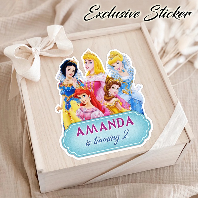 

50 STIKER / STICKER PRINCESS 2-1 UTK BAG / BENTO / SOUVENIR ULTAH ULANG TAHUN